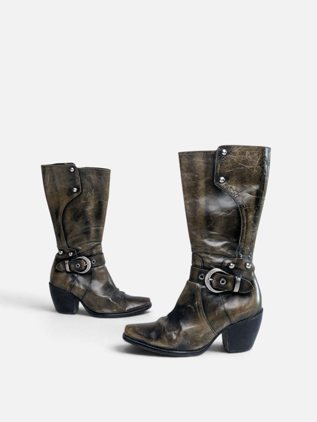 Vintage western/ biker leather boots (2000s)