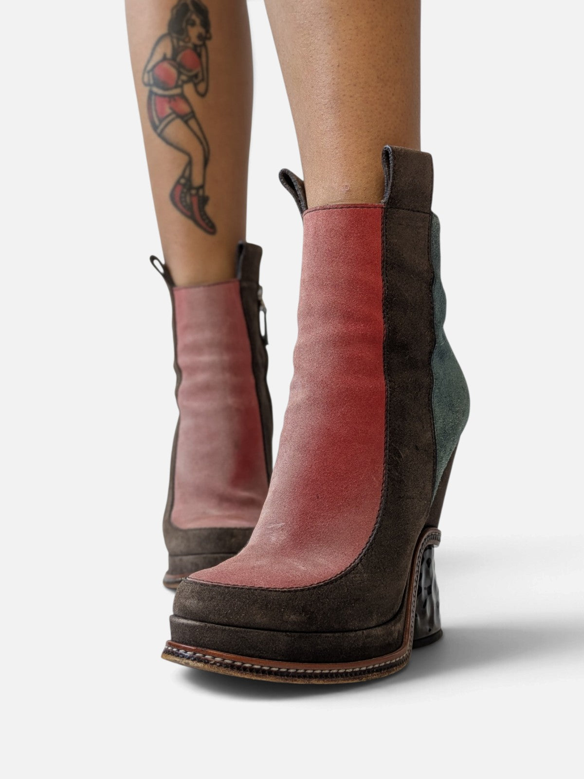 Fendi suede sculptural wedge boots (FW 2015)