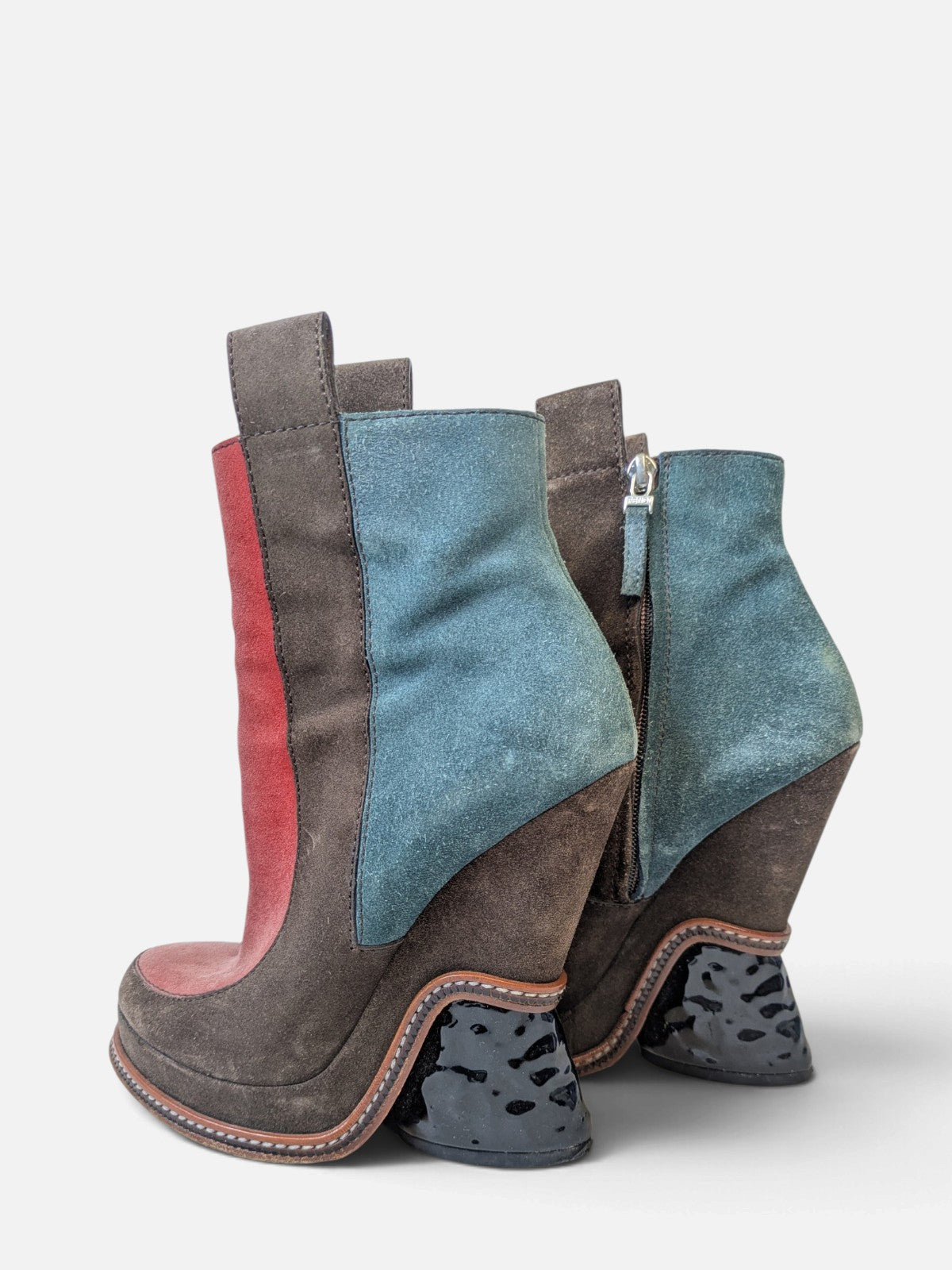 Fendi suede sculptural wedge boots (FW 2015)
