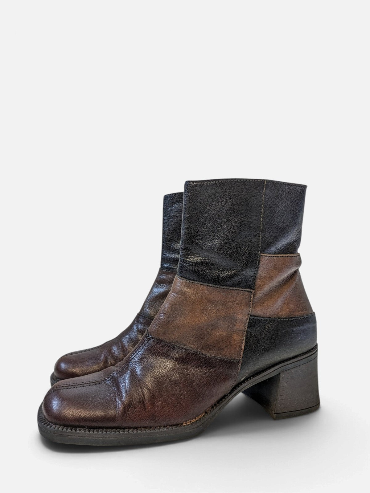 Patchwork leather ankle boots (90s)