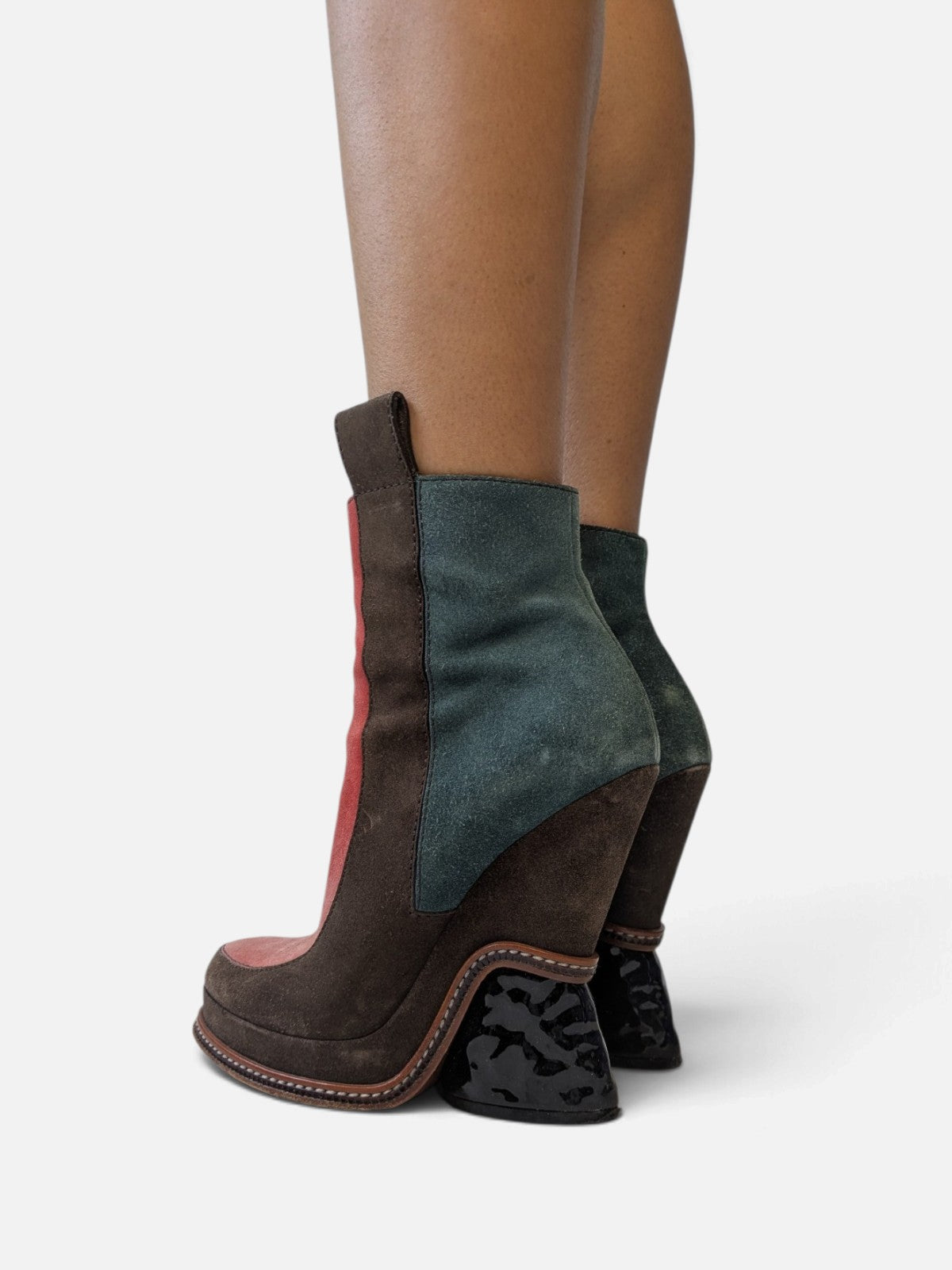 Fendi suede sculptural wedge boots (FW 2015)
