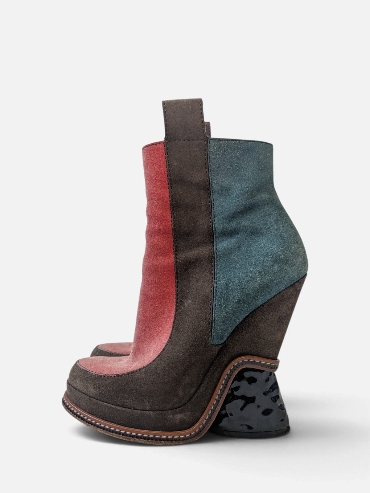 Fendi suede sculptural wedge boots (FW 2015)