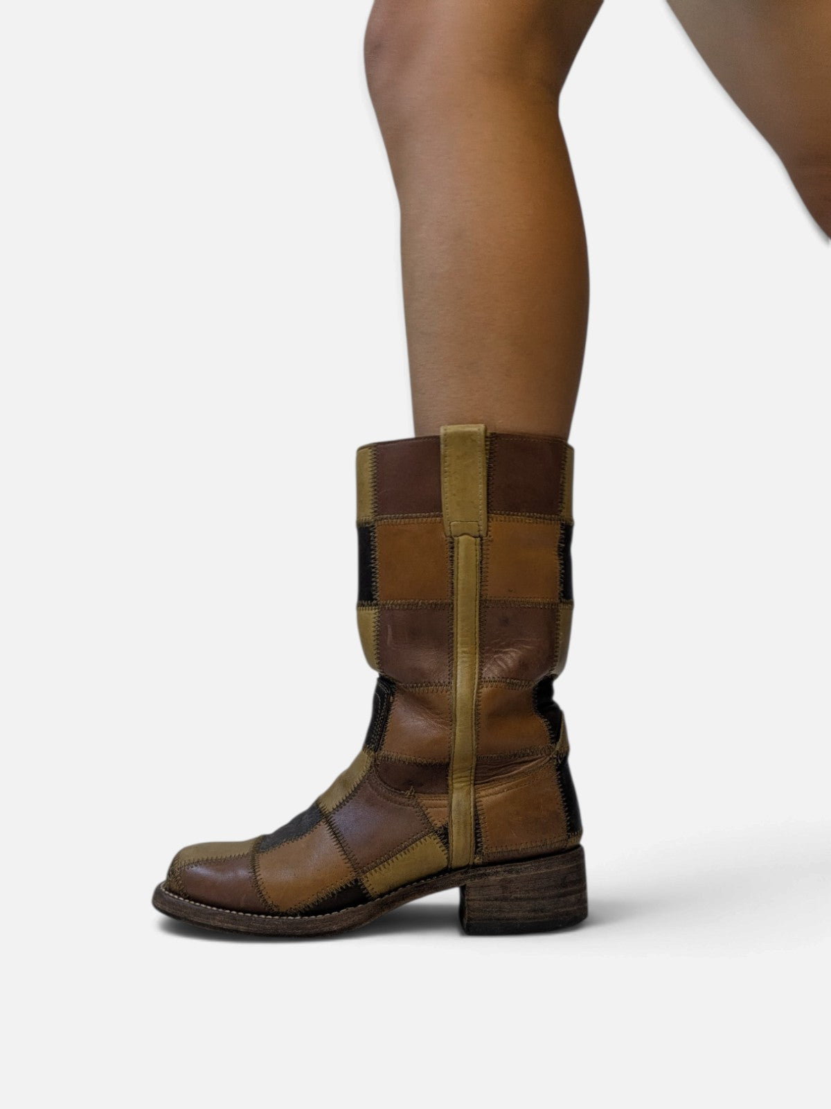 Checkered patchwork boots by Sendra for Dr. Adams (90s)