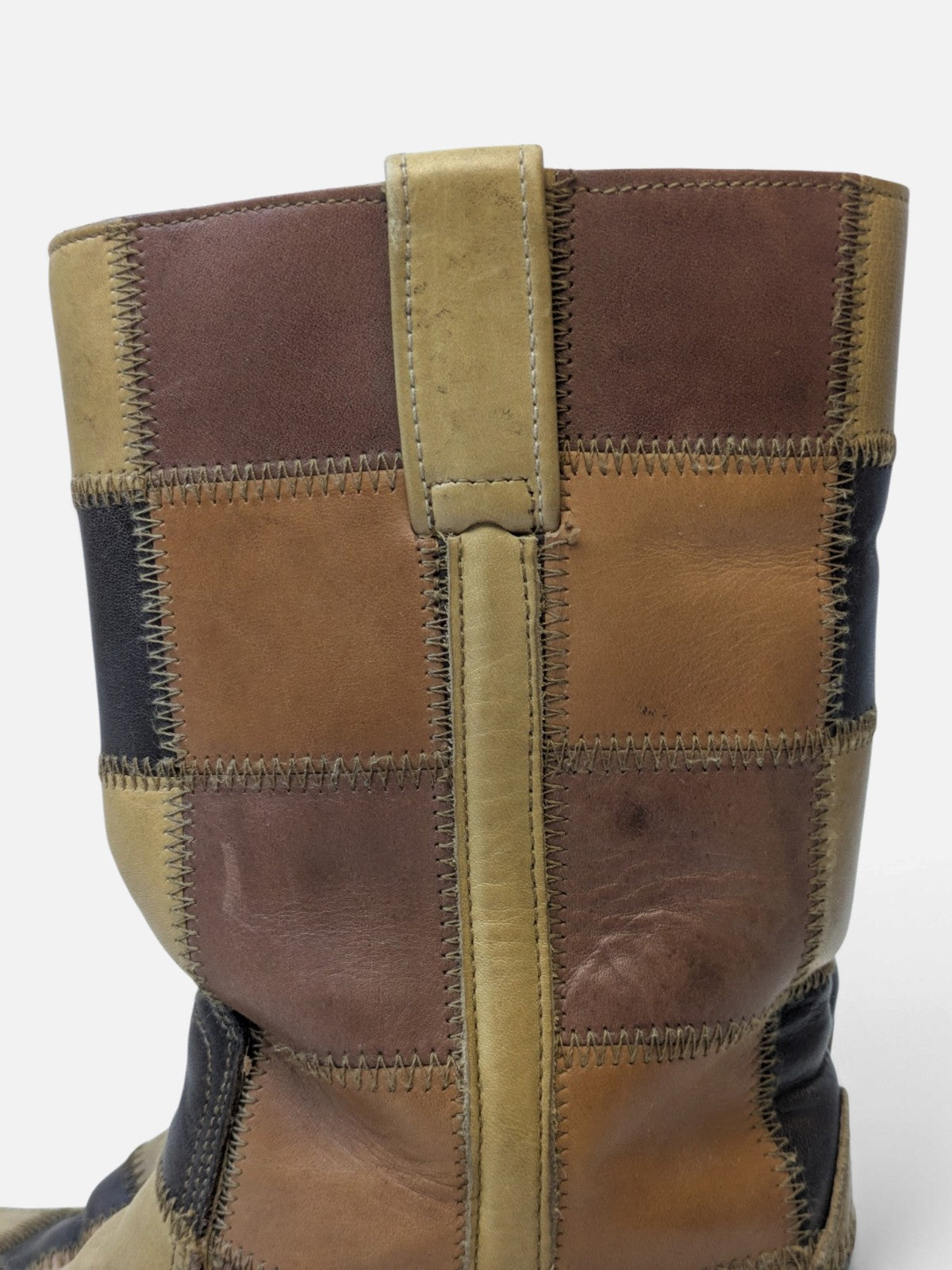 Checkered patchwork boots by Sendra for Dr. Adams (90s)