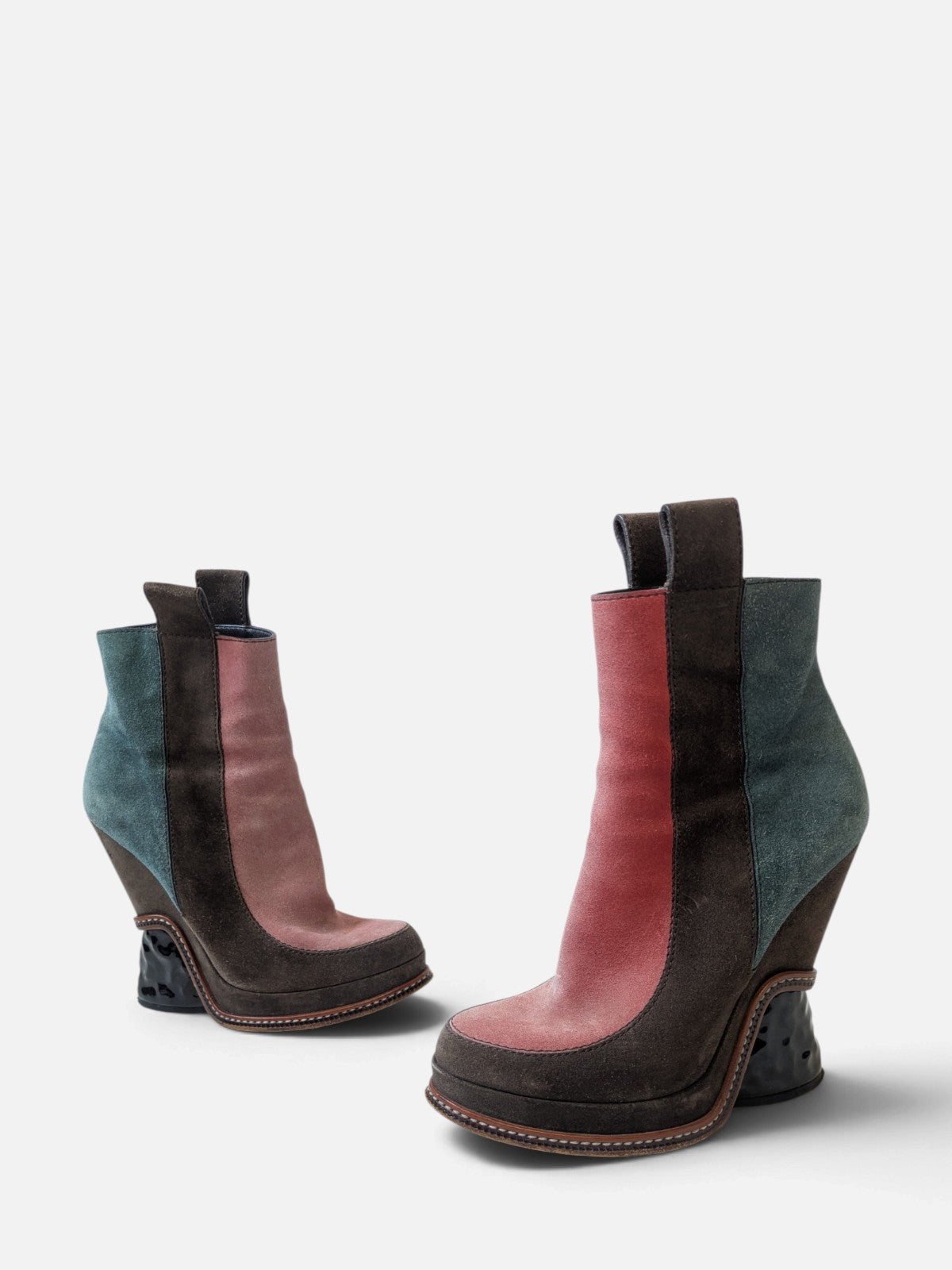 Fendi suede sculptural wedge boots (FW 2015)