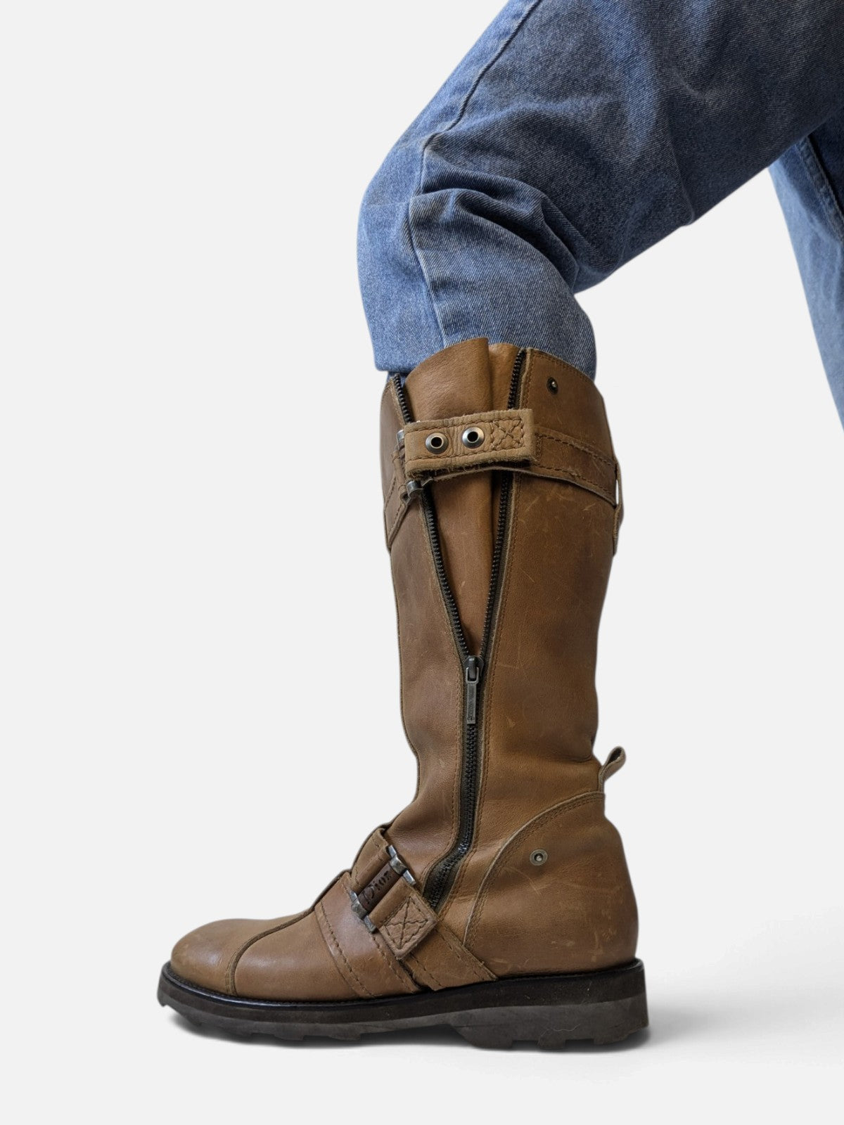 Christian Dior buckle biker boots (2000s/ John Galliano era)