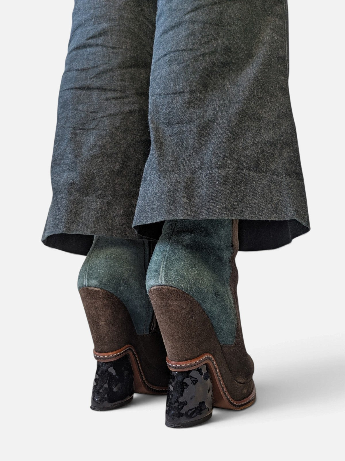 Fendi suede sculptural wedge boots (FW 2015)