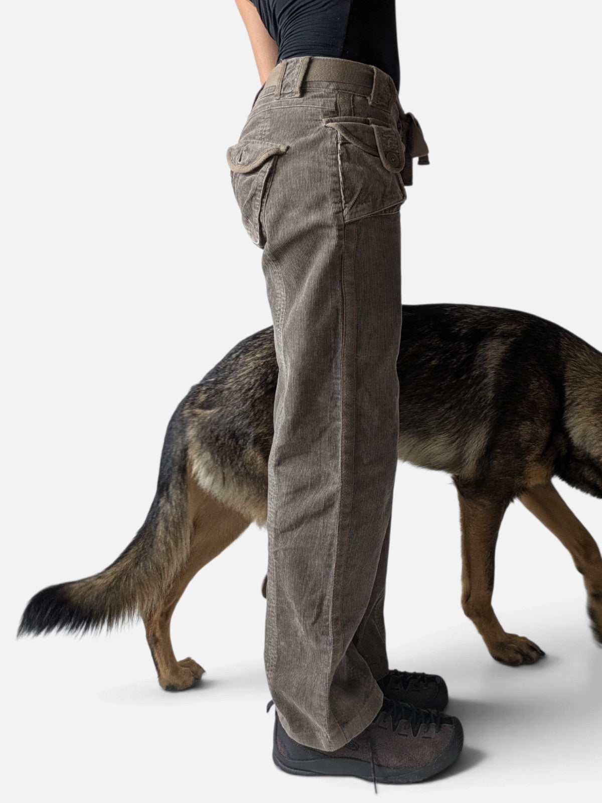 Low waist corduroy cargo trousers (2000s)
