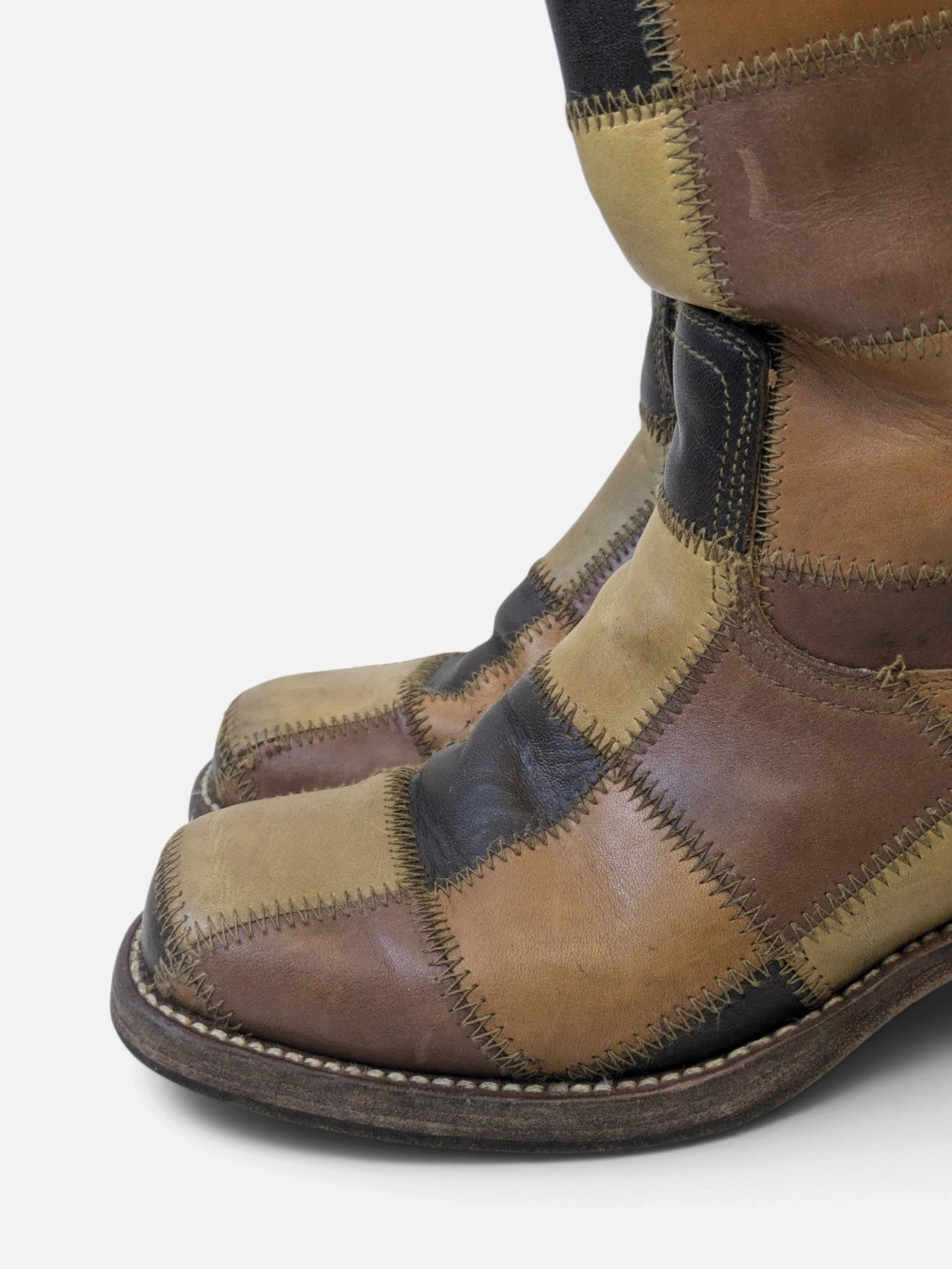 Checkered patchwork boots by Sendra for Dr. Adams (90s)