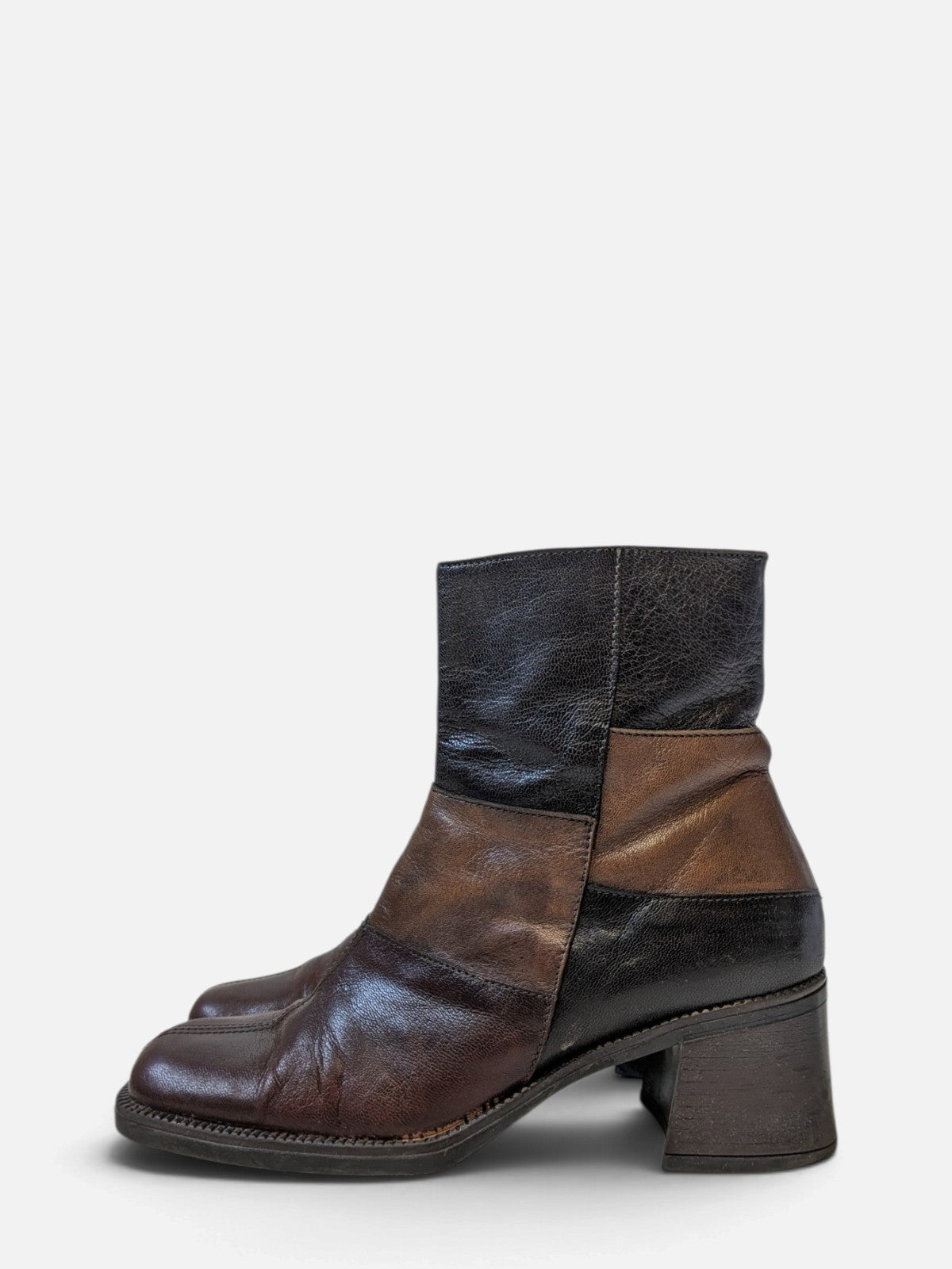 Patchwork leather ankle boots (90s)