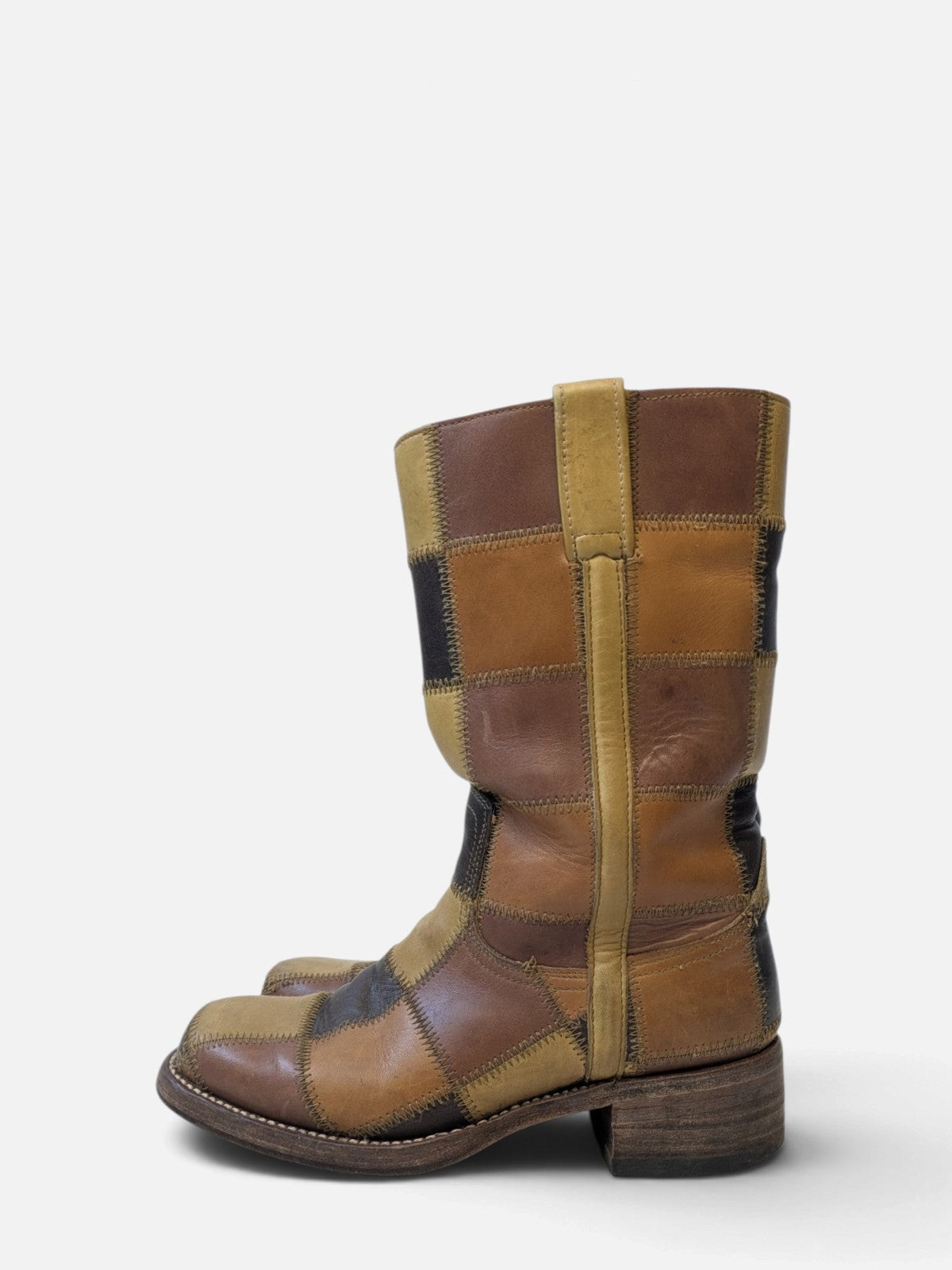 Checkered patchwork boots by Sendra for Dr. Adams (90s)