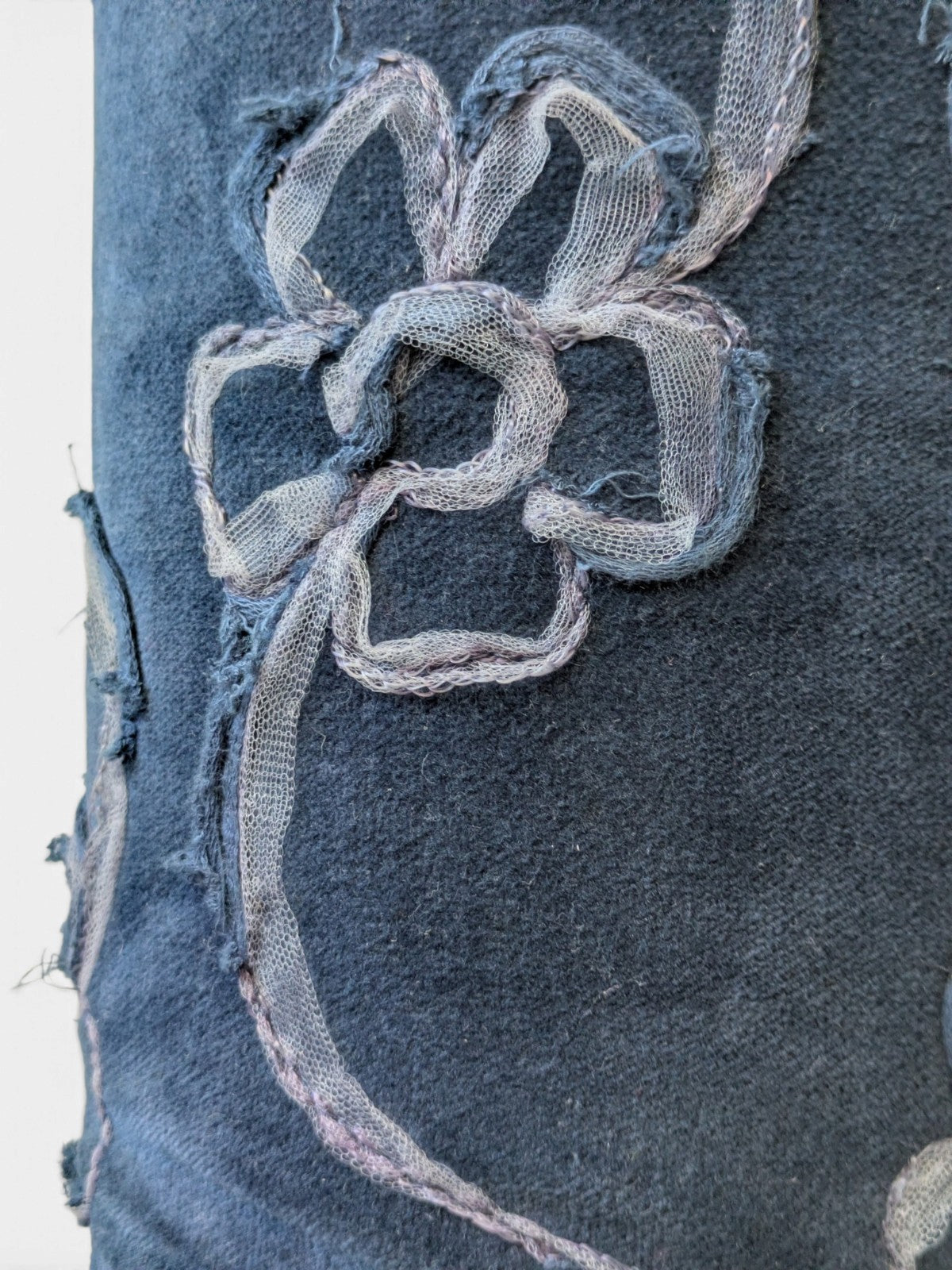 Floral embroidered low wedge knee-high boots (2000s)