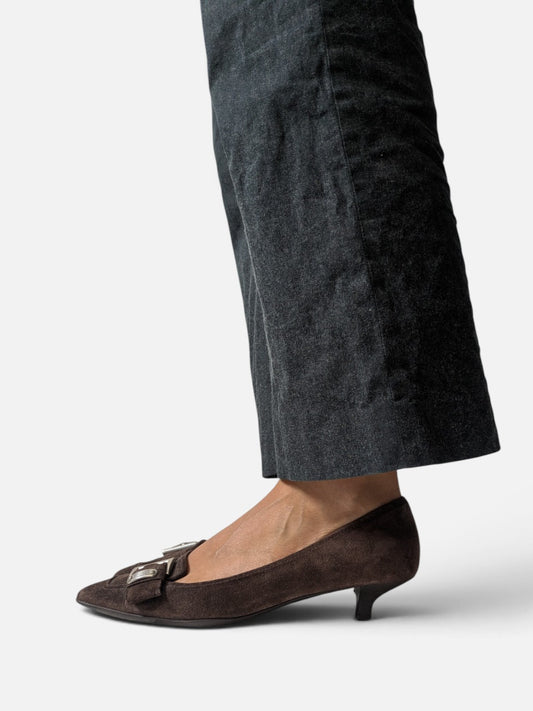 Prada brown suede kitten heels (2000s)