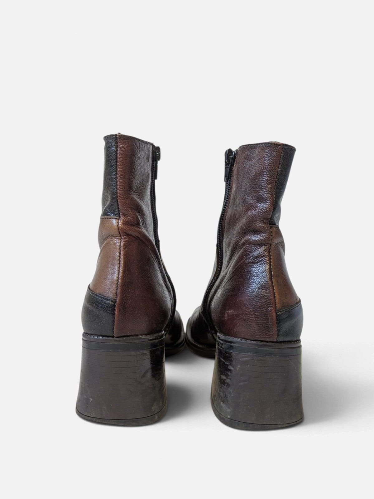 Patchwork leather ankle boots (90s)