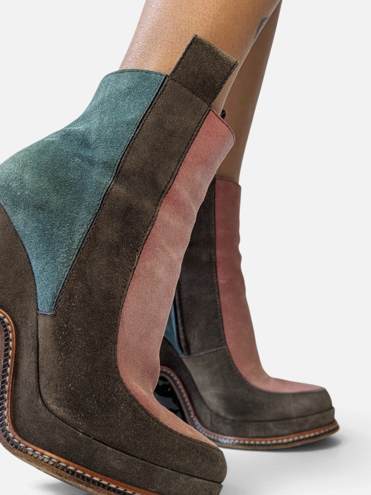 Fendi suede sculptural wedge boots (FW 2015)