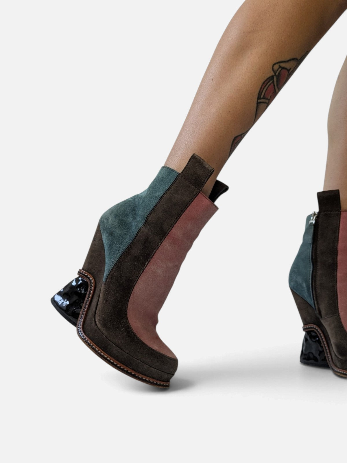 Fendi suede sculptural wedge boots (FW 2015)