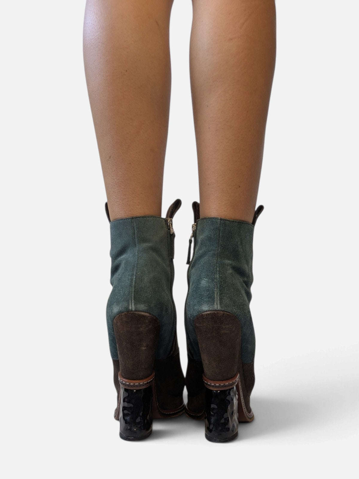 Fendi suede sculptural wedge boots (FW 2015)