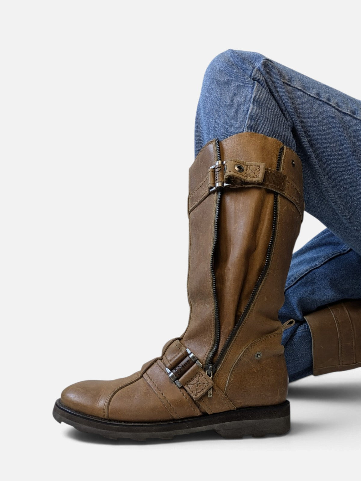 Christian Dior buckle biker boots (2000s/ John Galliano era)