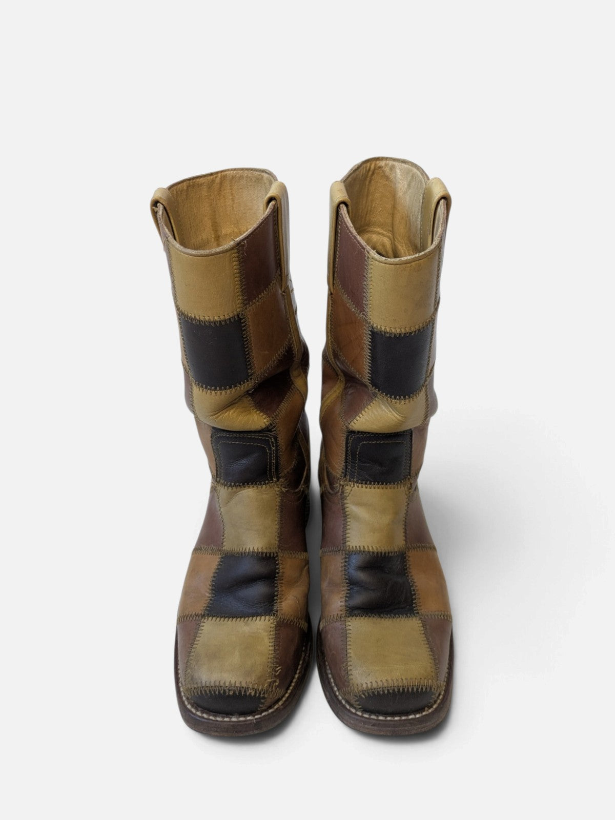 Checkered patchwork boots by Sendra for Dr. Adams (90s)