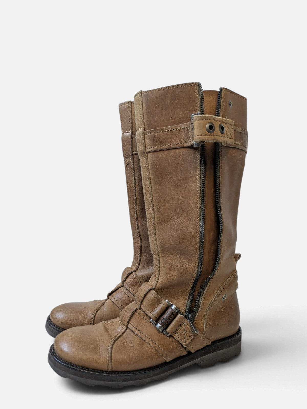 Christian Dior buckle biker boots (2000s/ John Galliano era)